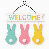 MDF Hanging Welcome Bunnies Easter Sign